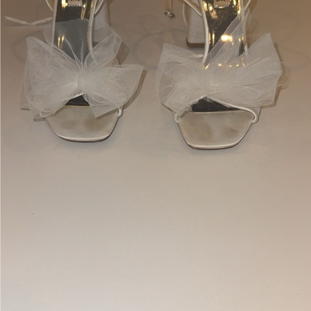 Badgley Mischka Tess Block Heel with Poof 8 - Picture 2 of 9